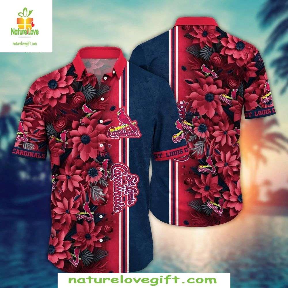 St Louis Cardinals Hawaiian Shirt Floral Elegance MLB Baseball Apparel