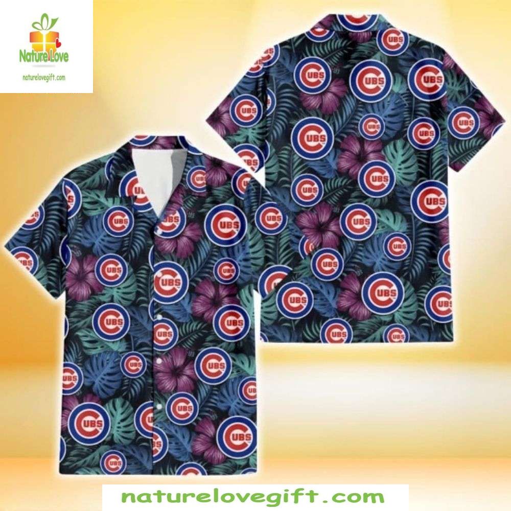 Chicago Cubs Hawaiian Shirt Deep Sea Flora Tropical Baseball Apparel