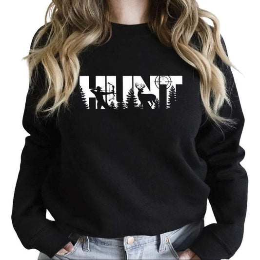 Deer Hunting with Arrow Hoodie, Hunting Lover Sweatshirt Hunter Man T-shirt Deer Hunter Unisex Retro | InkThreadWorks.com