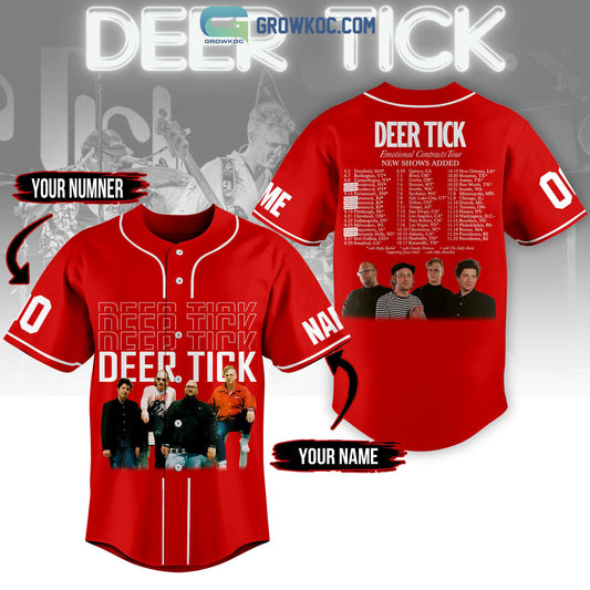Deer Tick Emotional Contracts Tour Personalized Red Design Baseball Jersey