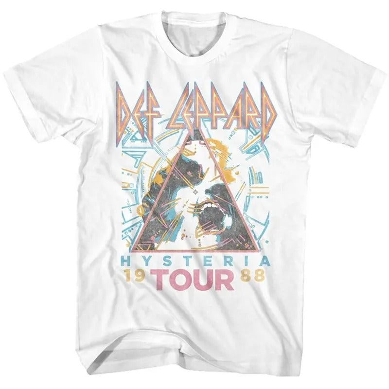 Def Leppard Hysteria 88' White Adult T-Shirt Unisex Full Size Top Tshirt Hoodie, Sweatshirt | InkThreadWorks.com