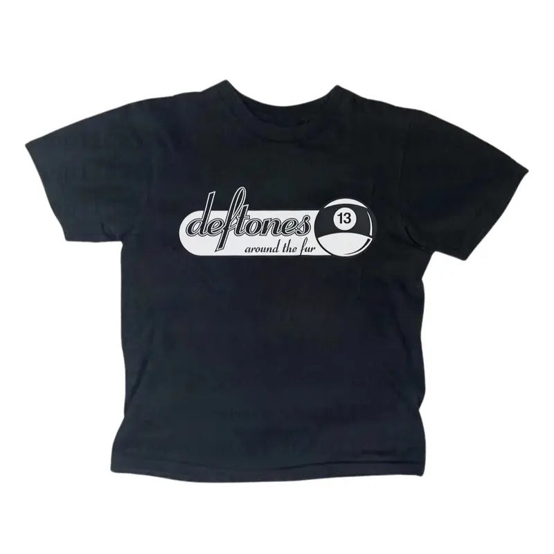 Deftones Baby Tee, Around The Fur 8 Ball Shirt, Rock Nu Metal Band, Y2k Top Women Streetwear, Gothic Emo Girl Top, Scene...