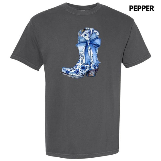 Delicate Floral Boot Comfort Colors T-Shirt 'NLB' Hoodie, Sweatshirt | InkThreadWorks.com