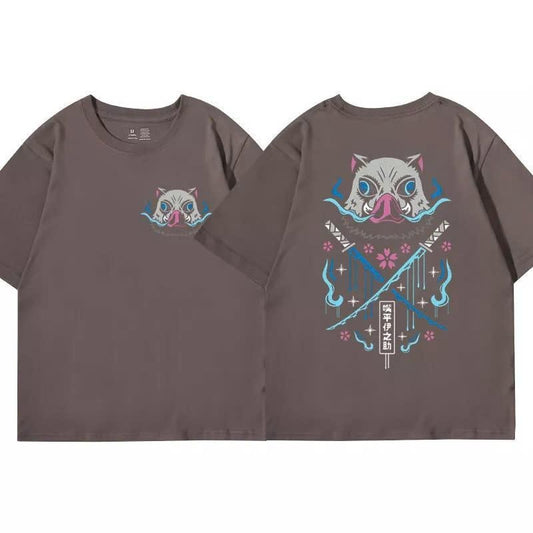 Demon Slayer Inosuke T-shirts Nezuko Anime Unisex Men Women Top Sweatshirt Hoodie Comfort Colors Streetwear for Women - Womenswear