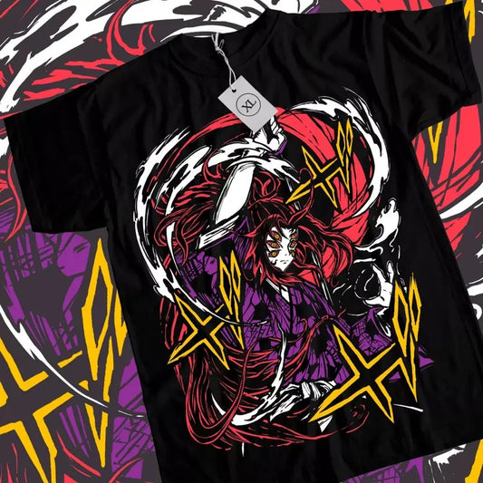 Demon Slayer KnY Anime T-Shirt & Sweatshirt, Kokushibo Blood Demon Graphic Tee, Anime Manga Lover Gifts Ball Cotton Dragon Menswear