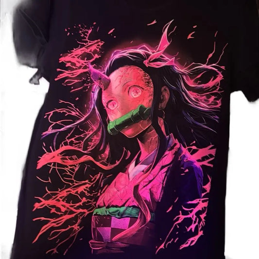 Demon T-Shirt - Womenswear Top with Unique Graphic Design Featuring a Character with Electric Elements