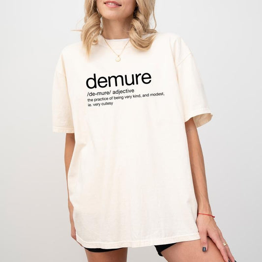Demure Definition Shirt Comfort Colors, Very Mindful Printed Sweater, Very Demure Very Mindful Very Cutesy Shirt For Women, Cute & Modest Typography Graphic Tee Women, Comfy Long Sleeve Pullover, Casual Womenswear, Comfort Fabric Cotton Top