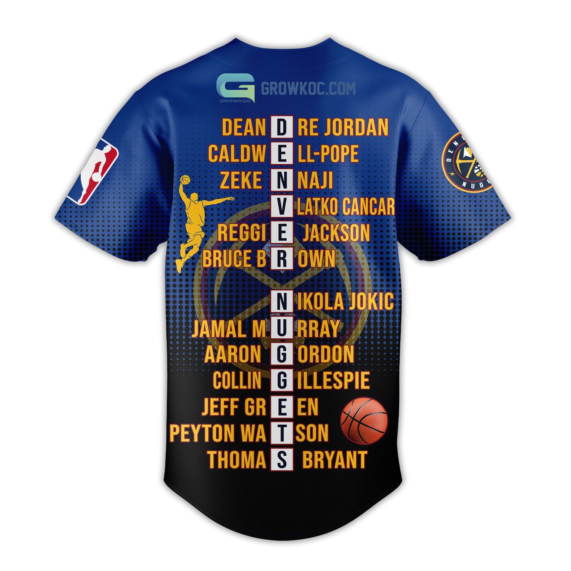 Denver Nuggets Love Team 2023 National Basketball Association Champions Black Blue Design Baseball Jersey