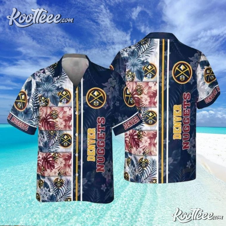 Denver Nuggets National NBA Hibiscus Pattern Hawaiian Shirt