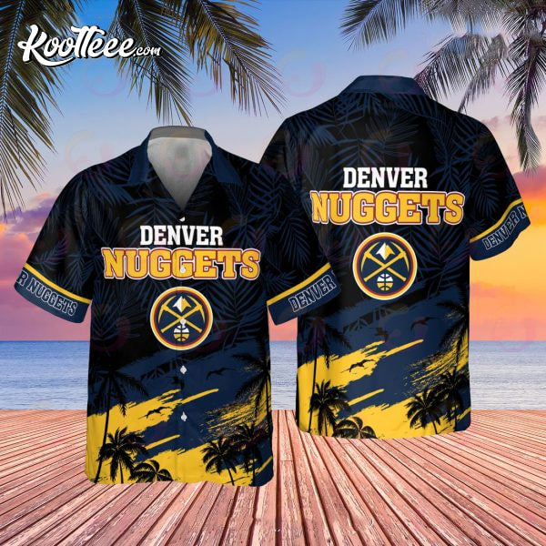 Denver Nuggets Palm Tree Pattern Hawaiian Shirt
