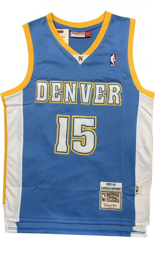 Denver Nuggets #15 Carmelo Anthony Nuggets 15 # Anthony Blue 2003-04 Classic Retro Jersey Style 2