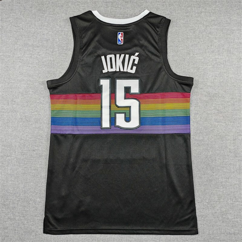 Denver Nuggets #15 Nikola Jokic 26 Nuggets 15 Black City Edition Style 1
