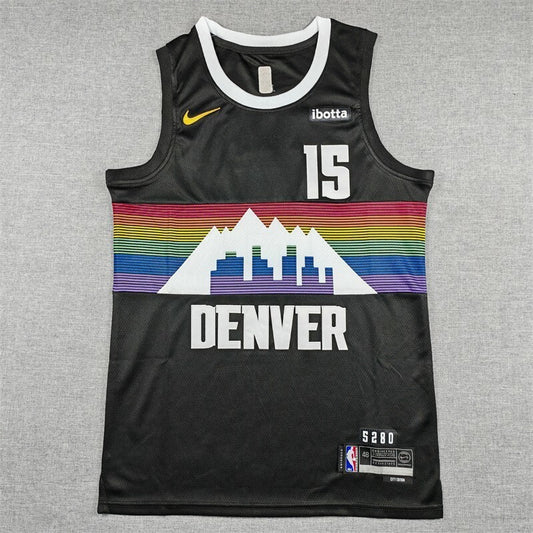 Denver Nuggets #15 Nikola Jokic 26 Nuggets 15 Black City Edition Style 4