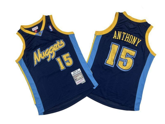 Denver Nuggets #15 Nikola Jokic Nuggets 15 # Navy 06-07 Season Mitchell Retro Mesh Jersey --. Anthony Style 1