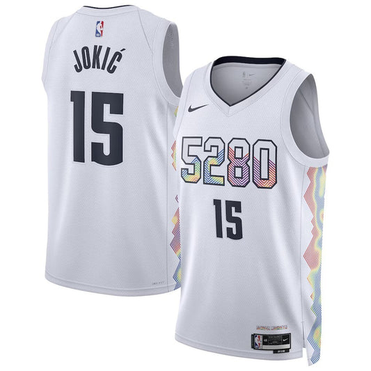 Denver Nuggets #15 Nikola Jokic Unisex 202425 Swingman Player Jersey - City Edition - White