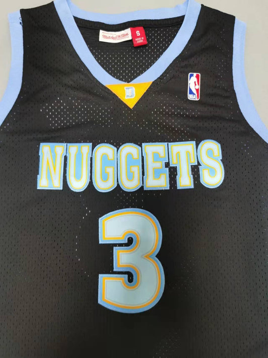 Denver Nuggets #3 Iverson throwback jersey black Style 1