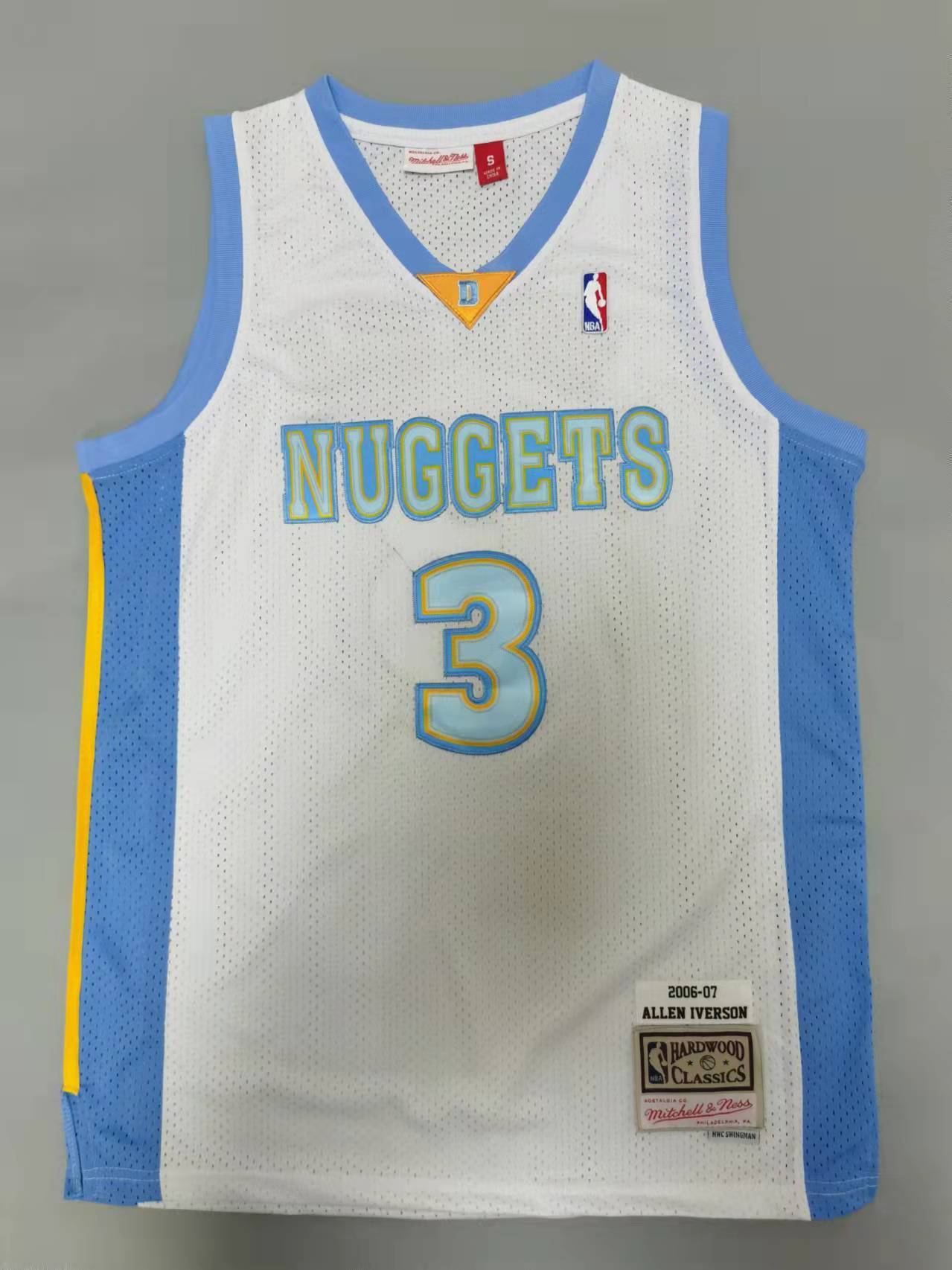 Denver Nuggets #3 Iverson throwback jersey white Style 4
