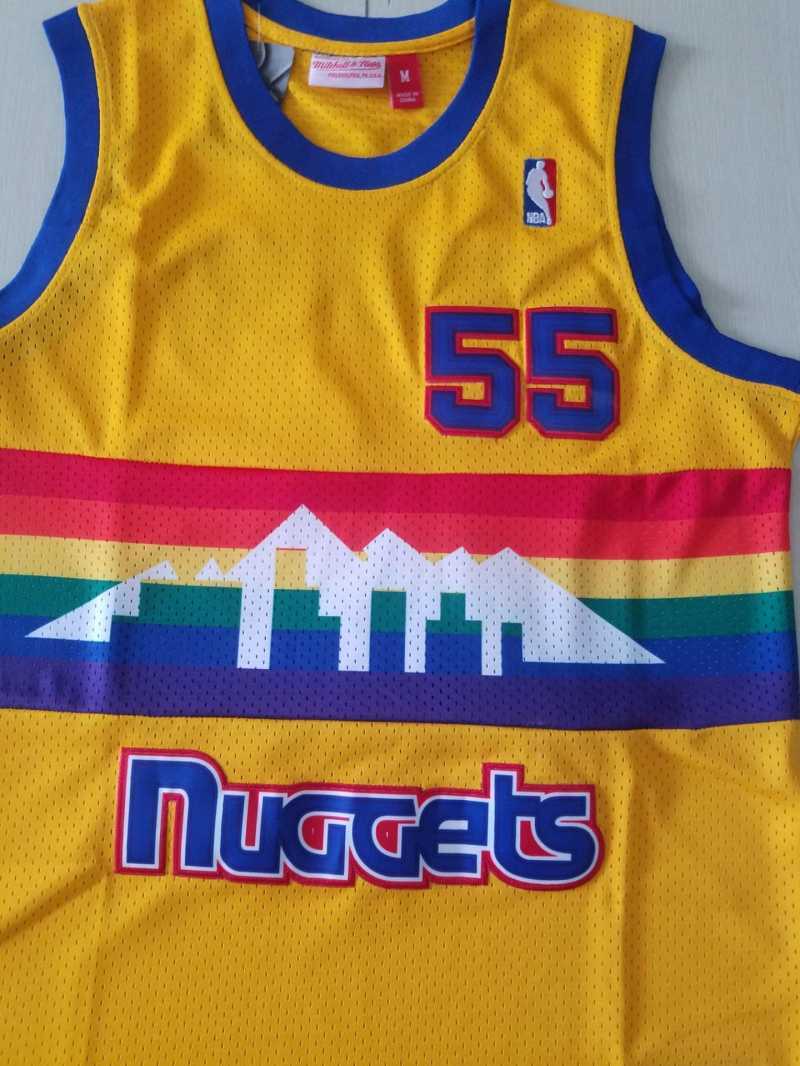 Denver Nuggets #55 Dikembe Mutombo Nuggets 55 Yellow s-xxl Style 3