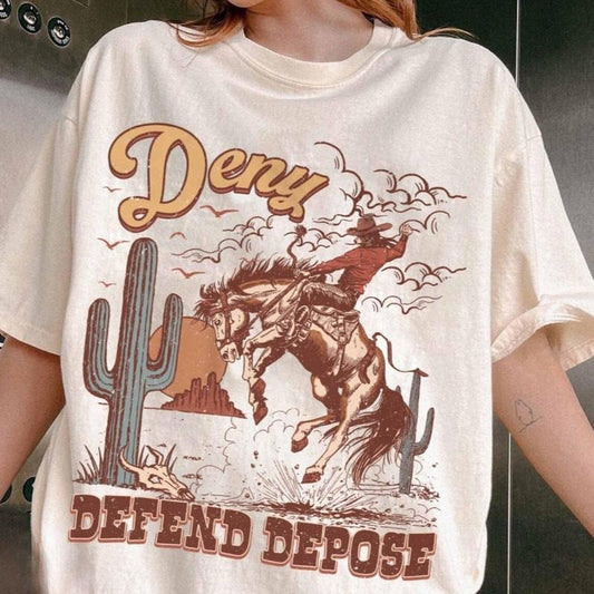 Deny Defend Depose Shirt, Bold Statement Tee, Unisex Classic Shirt, Funny Unique Gift, Protest Activist, Eat the Rich...