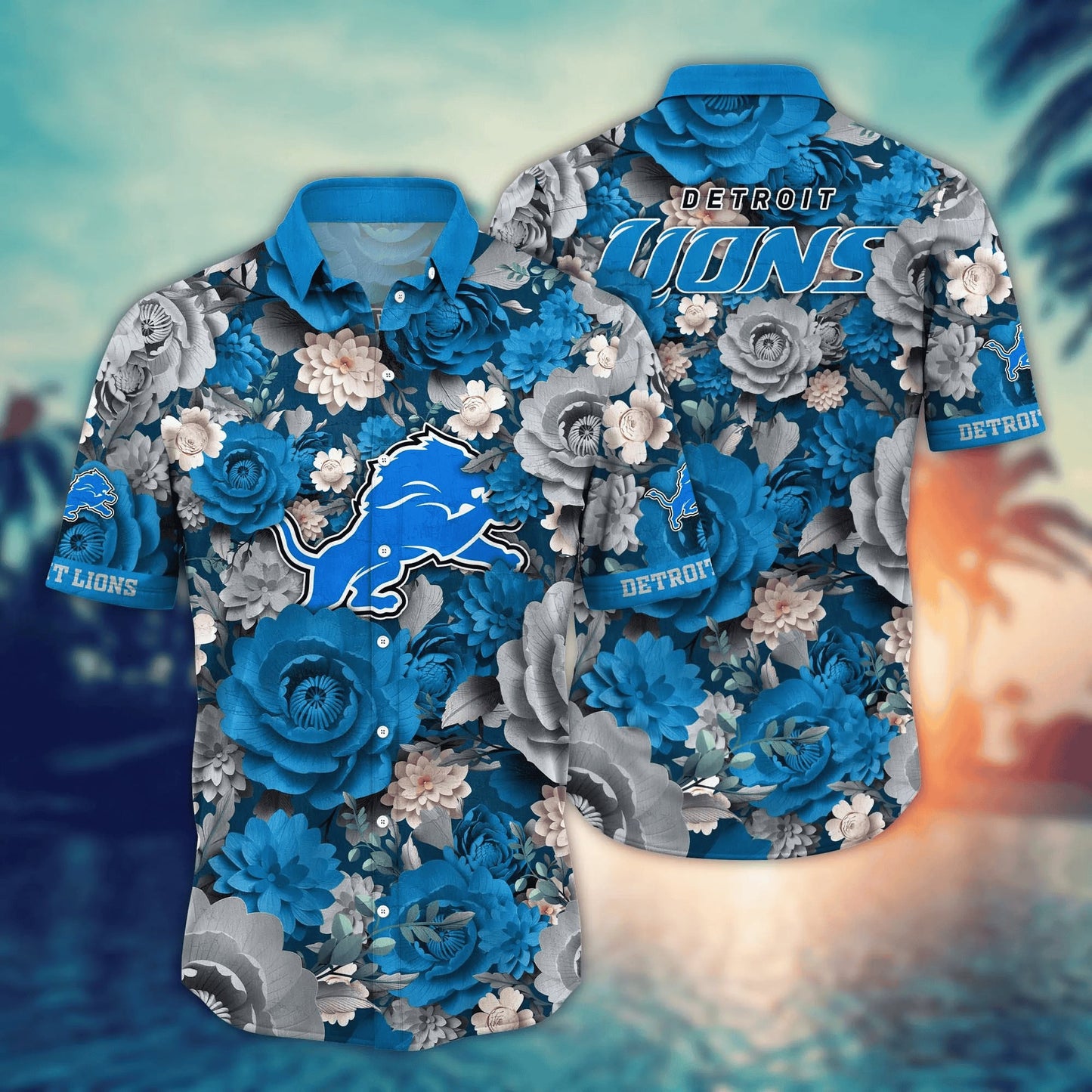 Detroit Lions Hawaiian Shirt Bloom Victory Design 662981