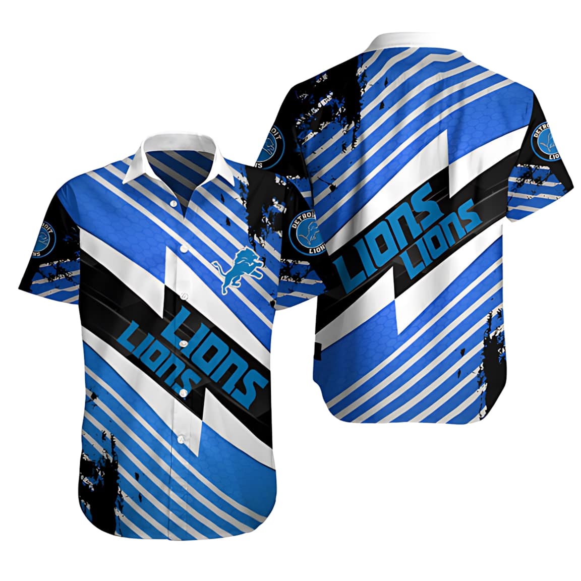 Detroit Lions Hawaiian Shirt Bold Streak Design 379661