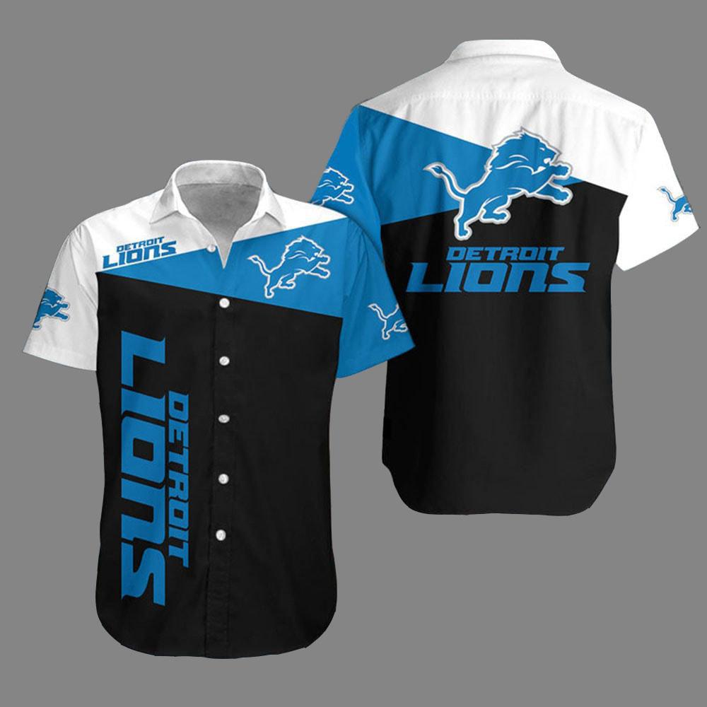 Detroit Lions Hawaiian Shirt Bold Stripes Design 598431