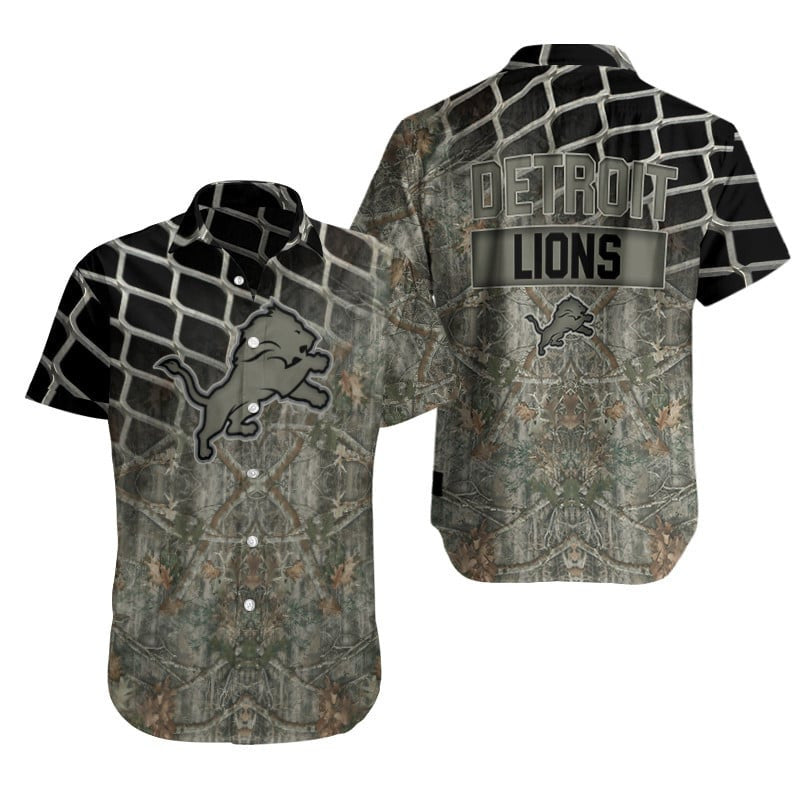 Detroit Lions Camo Hawaiian Shirt 168668