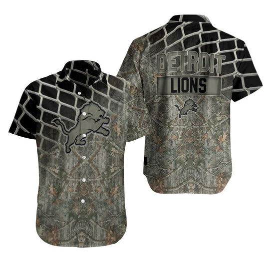 Detroit Lions Camo Hawaiian Shirt 168668