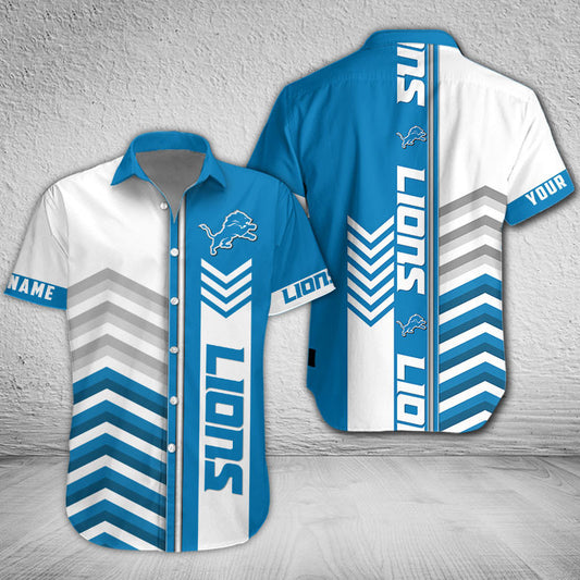 Detroit Lions Hawaiian Shirt Custom Chevron Design 580008