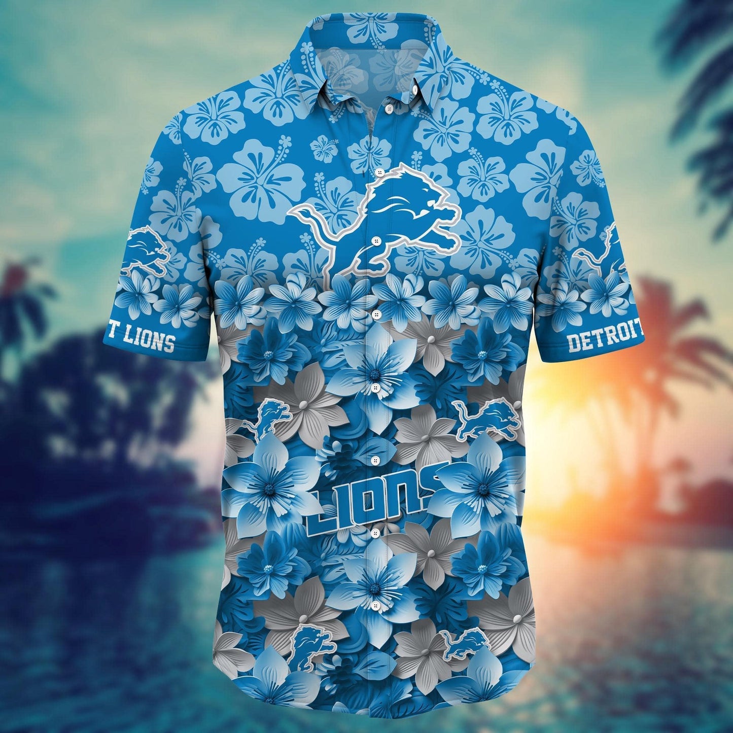 Detroit Lions Hawaiian Shirt Floral Blitz Design 311147
