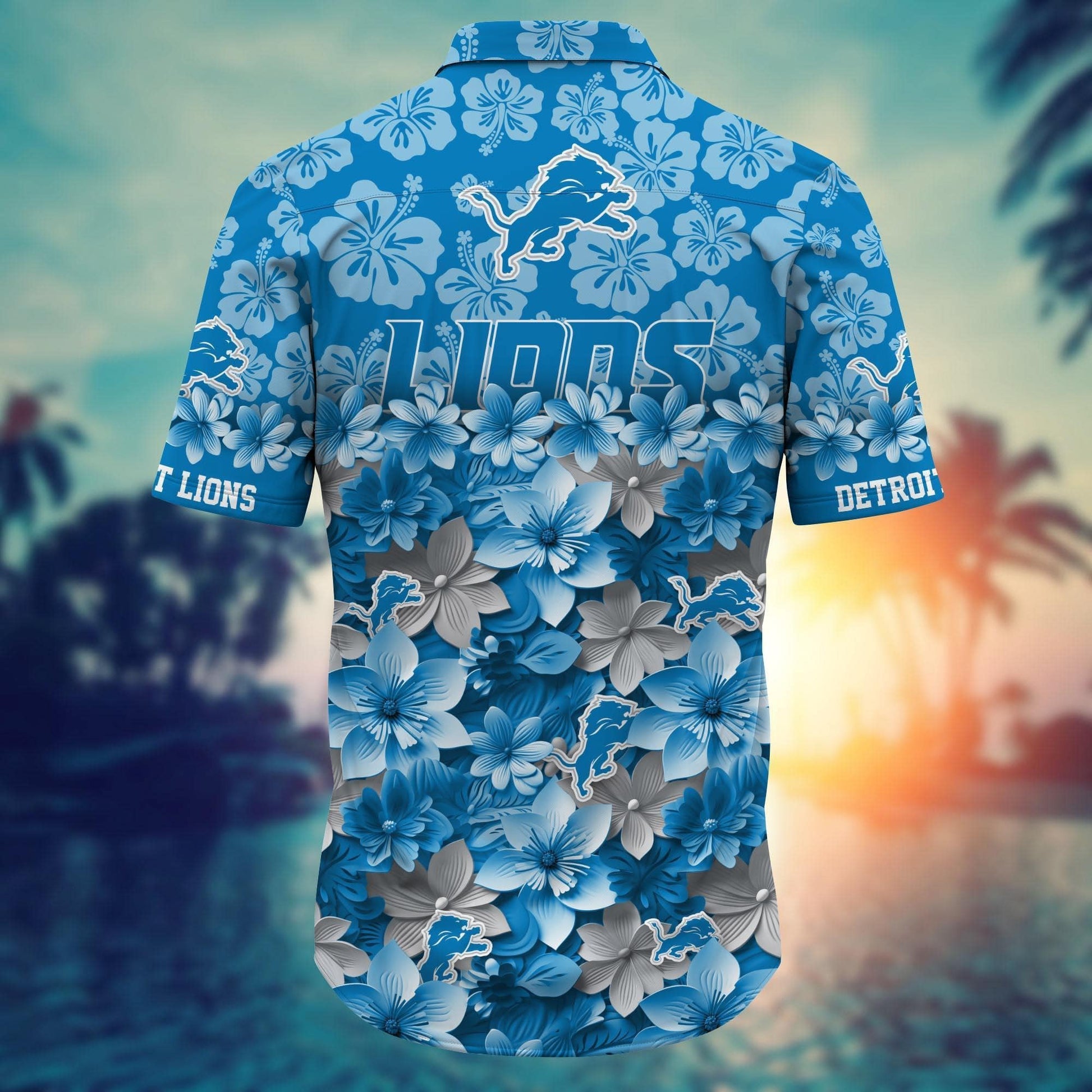 Detroit Lions Hawaiian Shirt Floral Blitz Design 311147