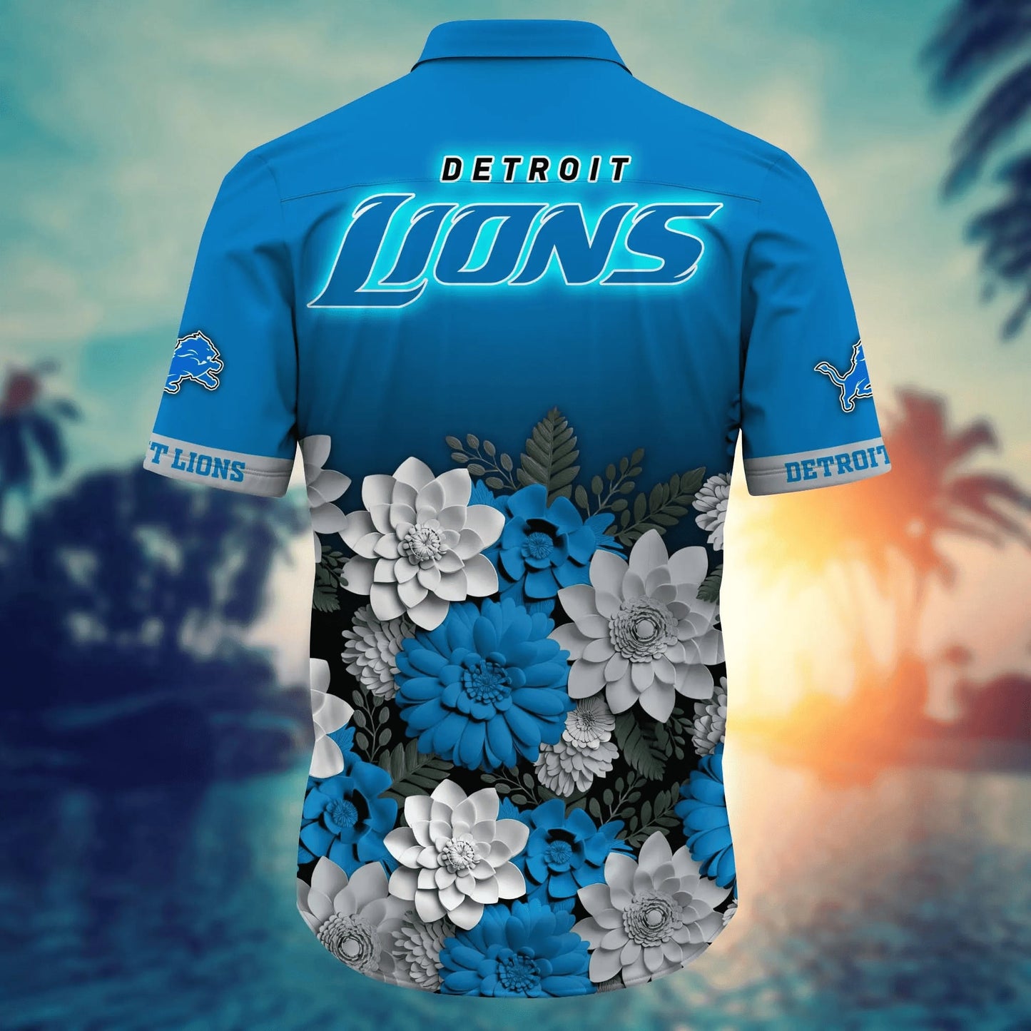 Detroit Lions Hawaiian Shirt Floral Fade Design 212954