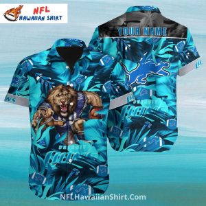 Detroit Lions Football Hawaiian Shirt With Roaring Lion Art
