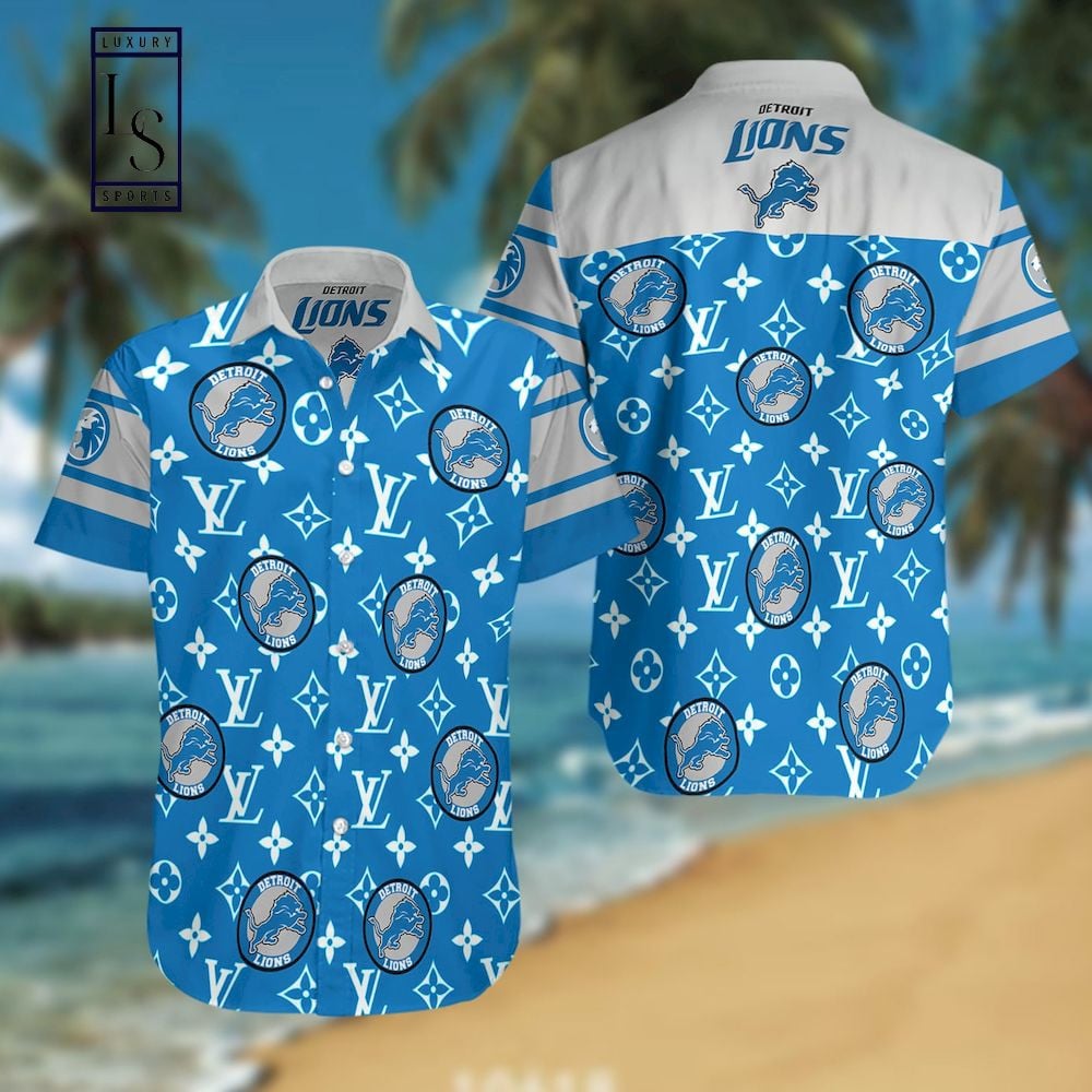 Detroit Lions Hawaiian Shirt Luxe Logo Design 804217