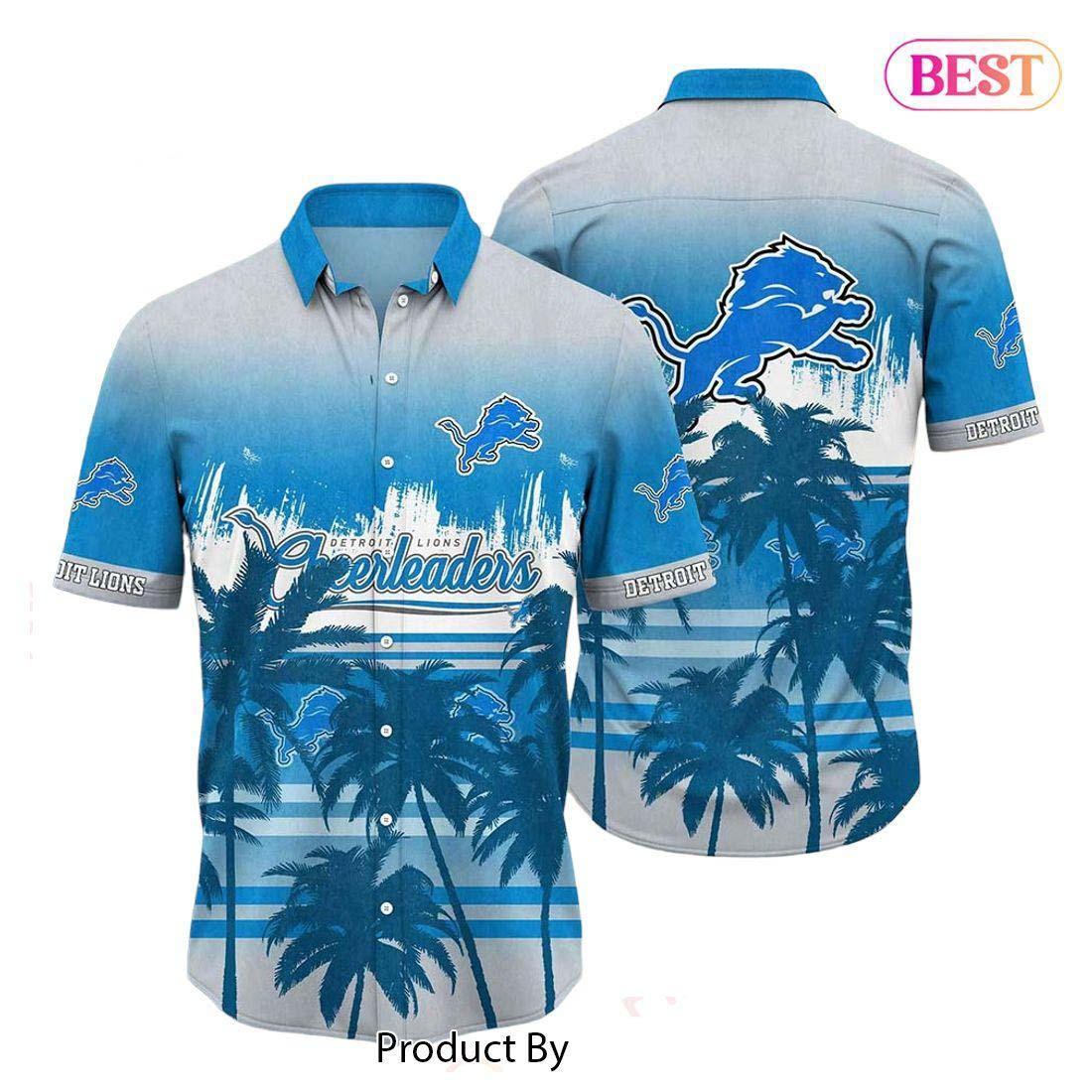 Detroit Lions Hawaiian Shirt Ocean Breeze Gradient Design 815523