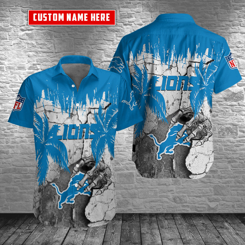 Detroit Lions Hawaiian Shirt Palm Break Design 473064