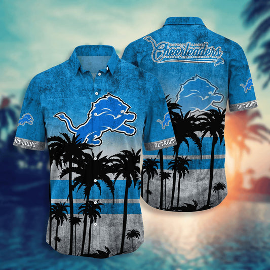 Detroit Lions Hawaiian Shirt Palm Horizon Design 468679