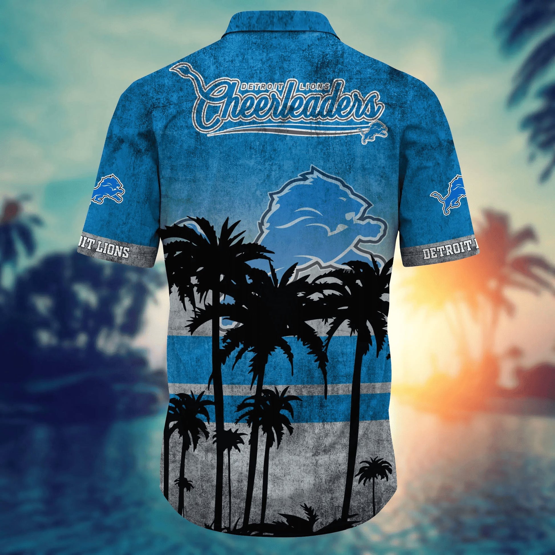 Detroit Lions Hawaiian Shirt Palm Horizon Design 468679