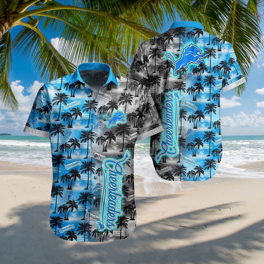 Detroit Lions Hawaiian Shirt Palm Shade Cheerleaders Design 869647