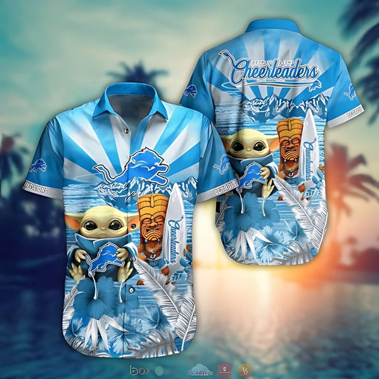 Detroit Lions Hawaiian Shirt Tiki Baby Design 464395