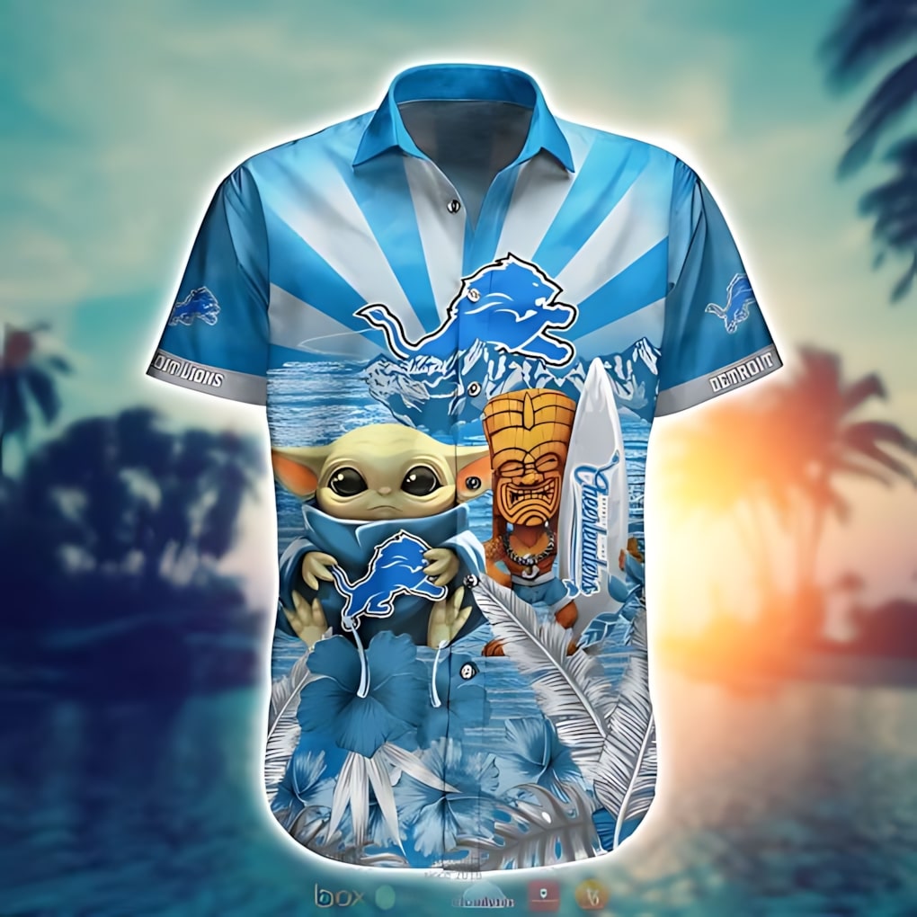 Detroit Lions Hawaiian Shirt Tiki Baby Design 464395