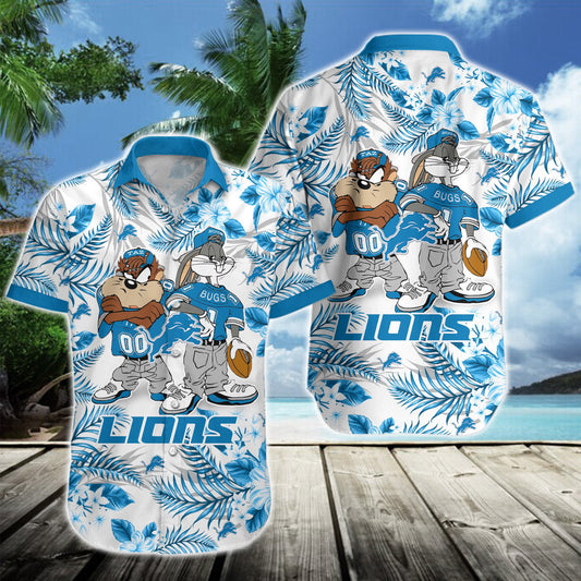 Detroit Lions Toon Squad Tropical Hawaiian Shirt 479420