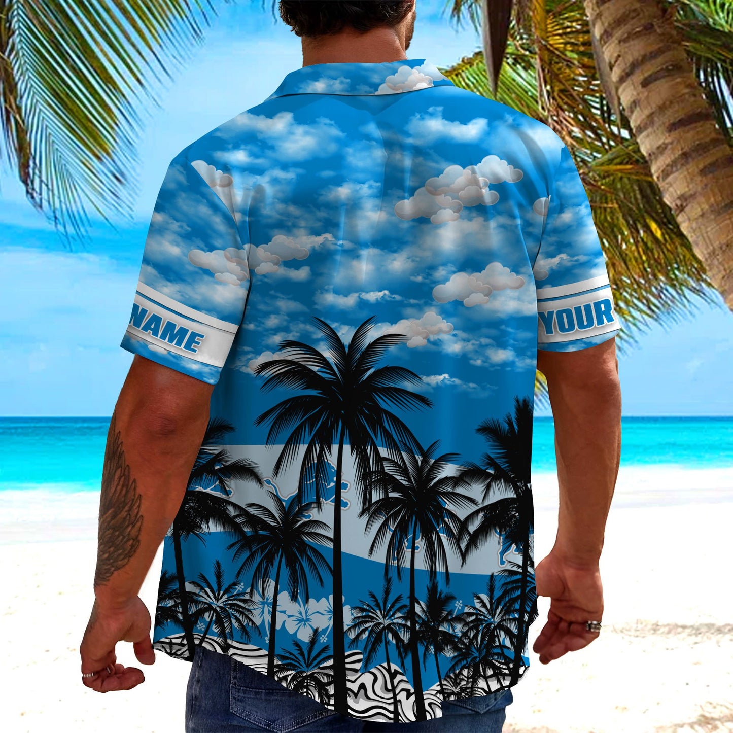 Detroit Lions Hawaiian Shirt Tropical Breeze Design 163913