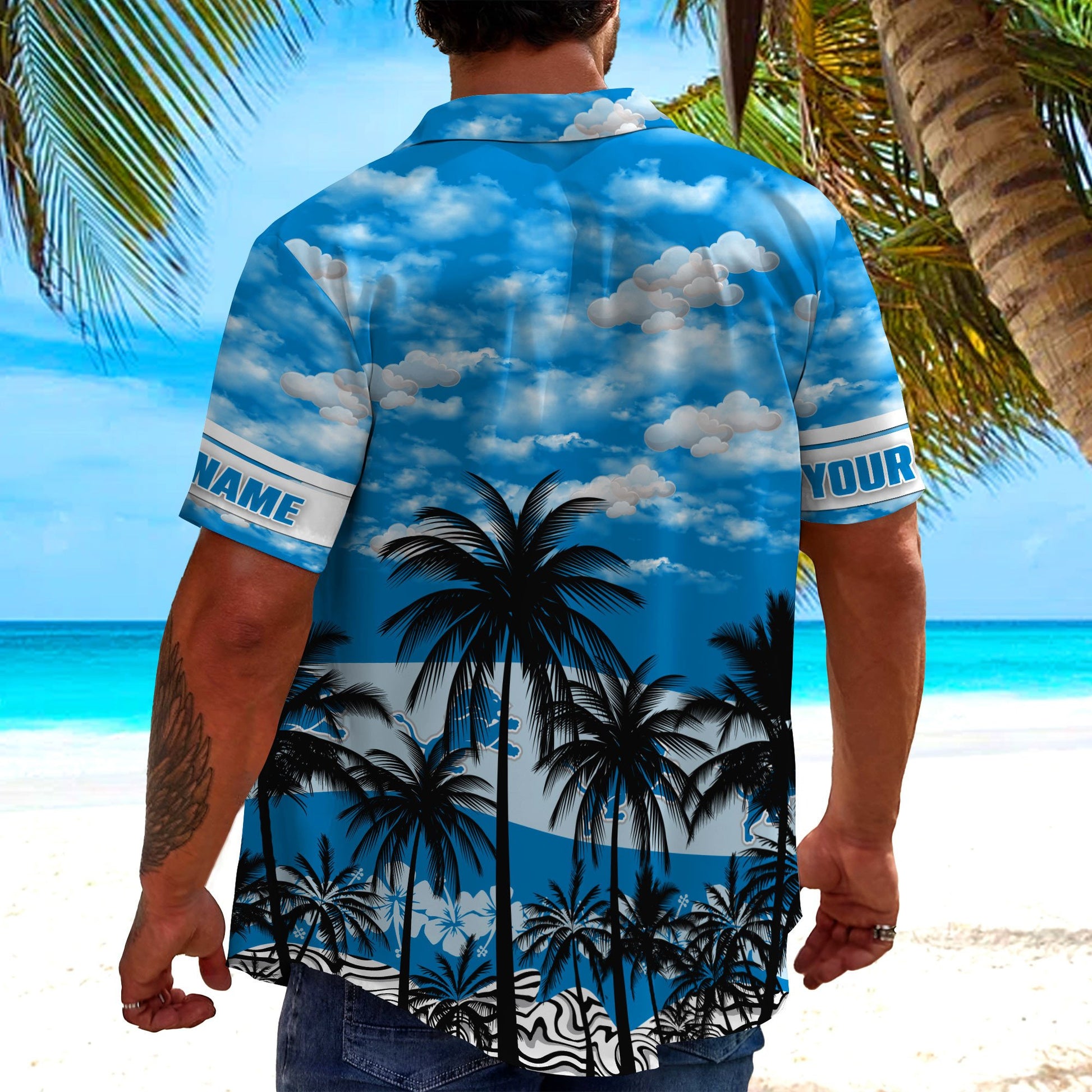 Detroit Lions Hawaiian Shirt Tropical Breeze Design 163913