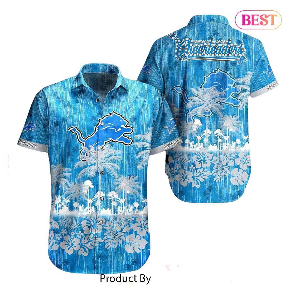 Detroit Lions Hawaiian Shirt Tropical Breeze Design 357244