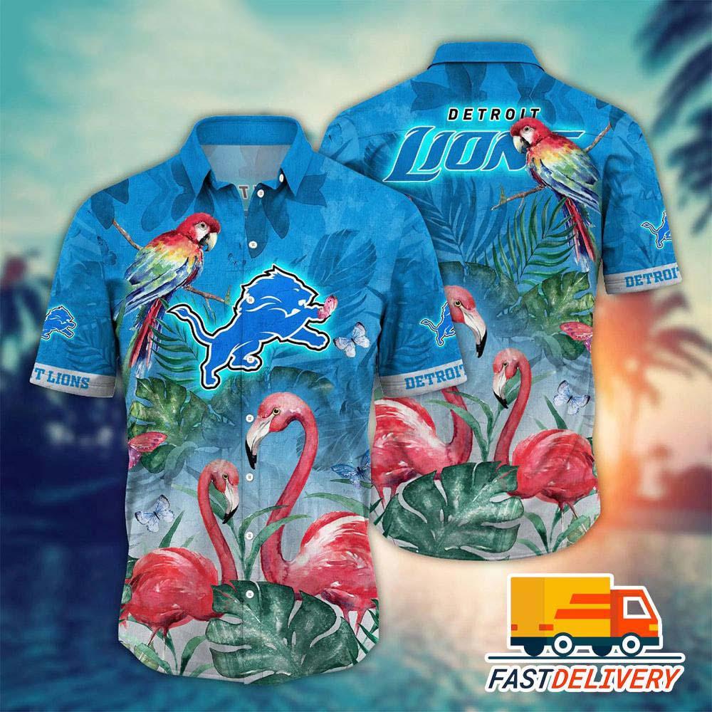 Detroit Lions Tropical Flamingo Hawaiian Shirt 220942