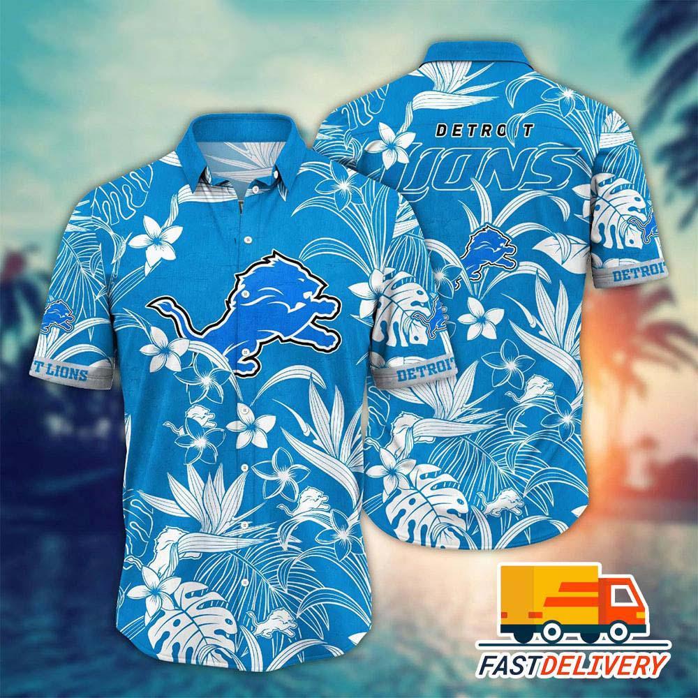 Detroit Lions Hawaiian Shirt Tropical Pride Design 656734