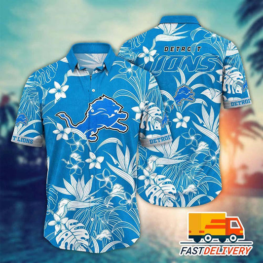 Detroit Lions Hawaiian Shirt Tropical Pride Design 656734
