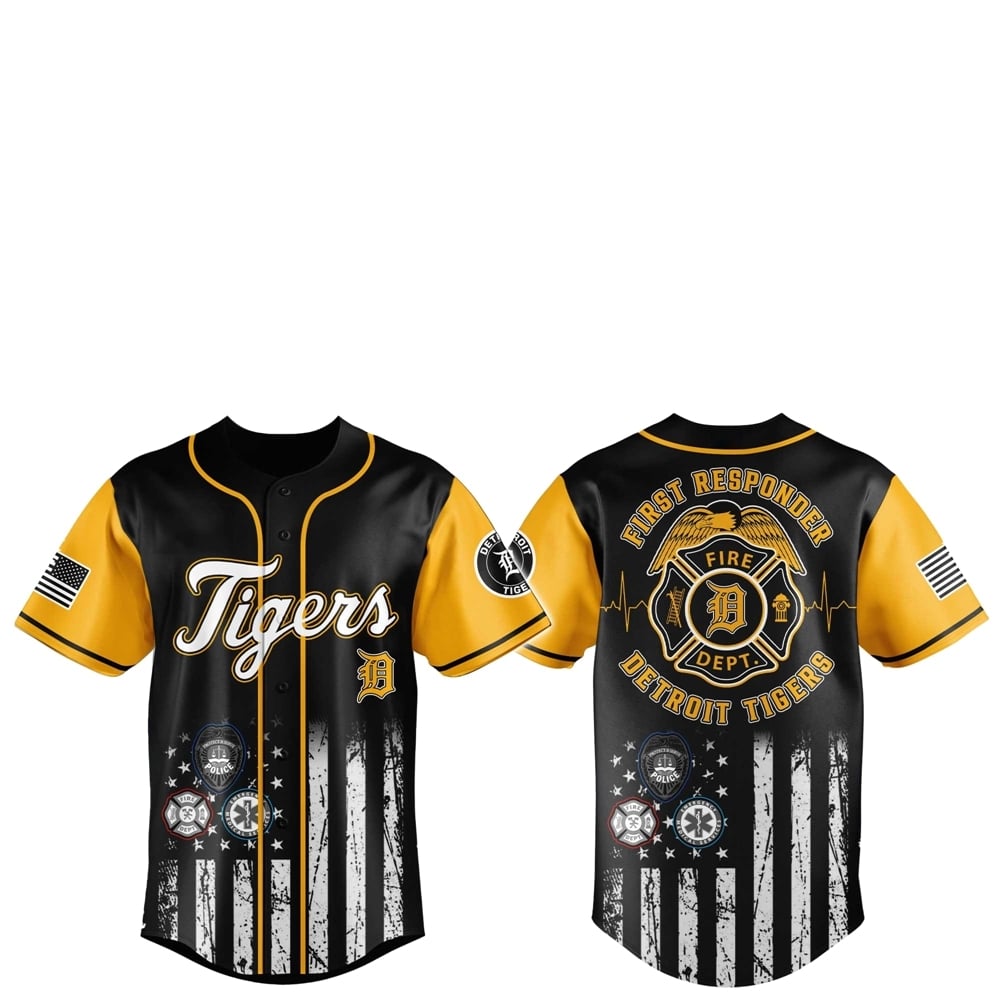 Detroit Tigers First Responders 2025 Baseball Jersey Jogger Hat - Grishko.com