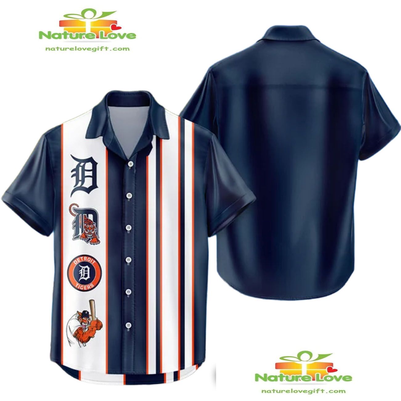 Detroit Tigers Hawaiian Shirt Classic Color Contrast Aloha Shirt DT-UMXBD7ZB